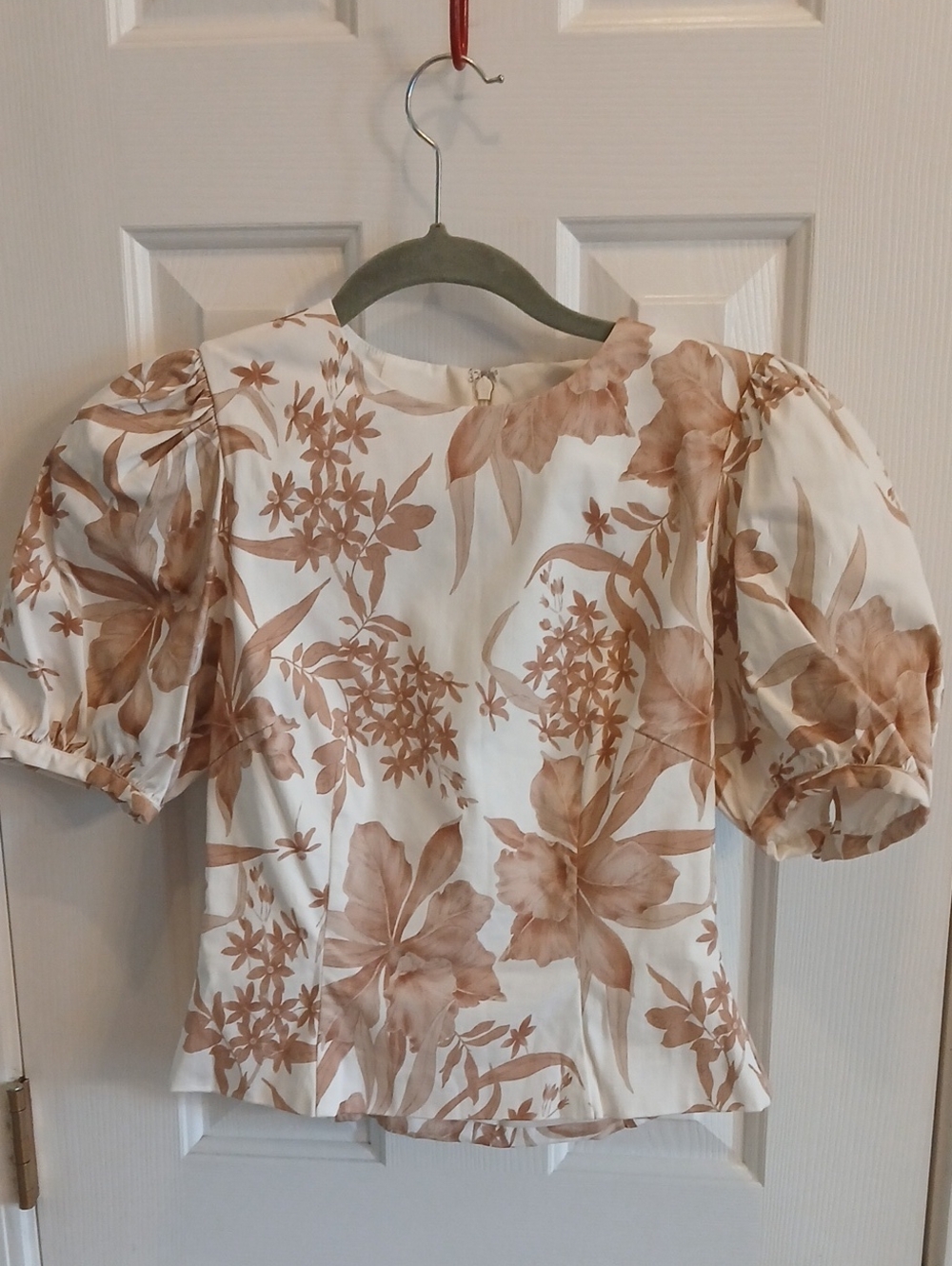 ANTONIO MELANI Set Floral Puff-Sleeve Top  Skirt Floral Print, Size 0